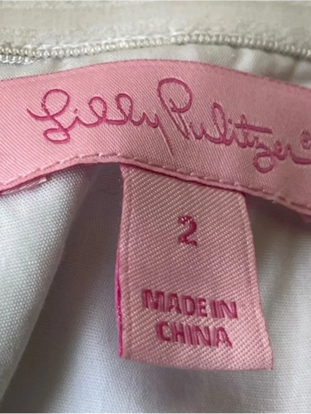 Lilly Pulitzer Strapless Seersucker Dress Pink Embroidery Size 2 Blue White - Picture 5 of 5